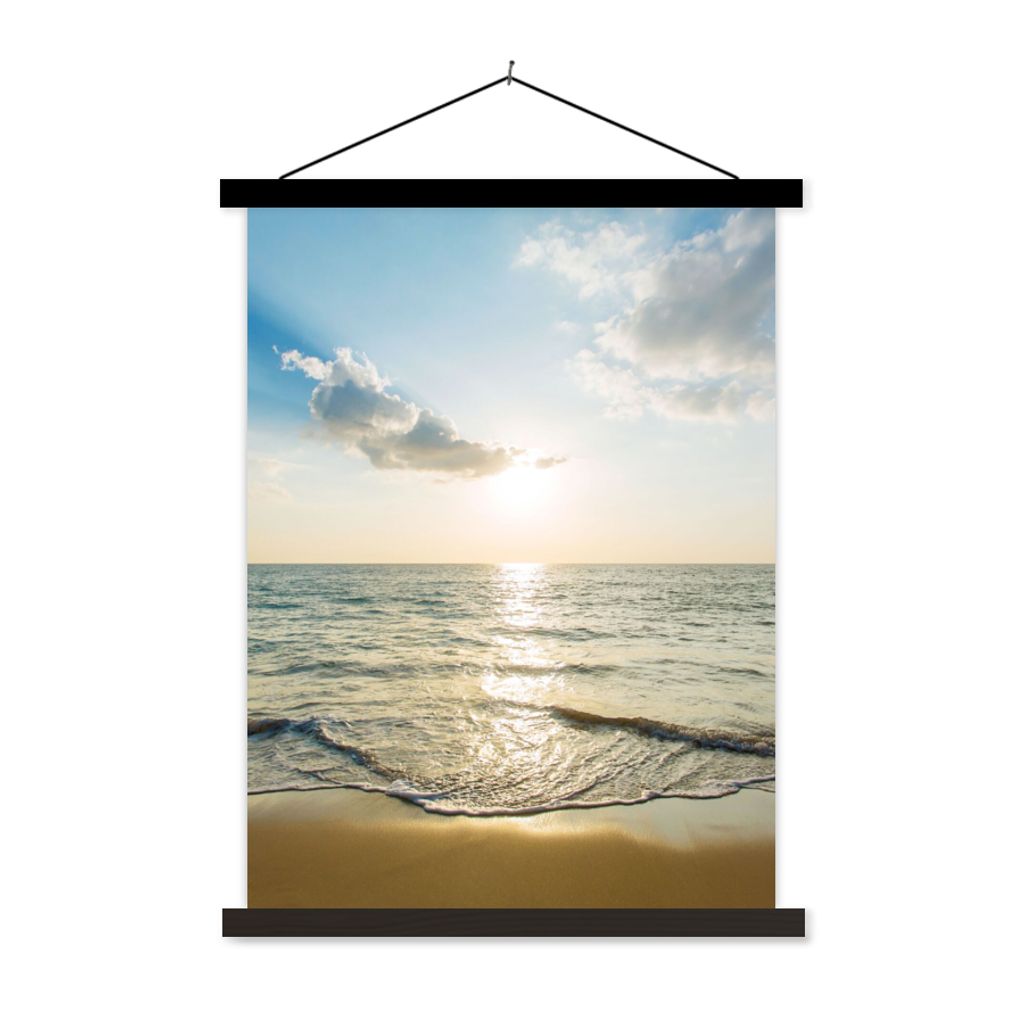 MuchoWow Textilposter Meer - Sommer - Strand 90x120 cm mit schwarzem Rahmen - Dekoration