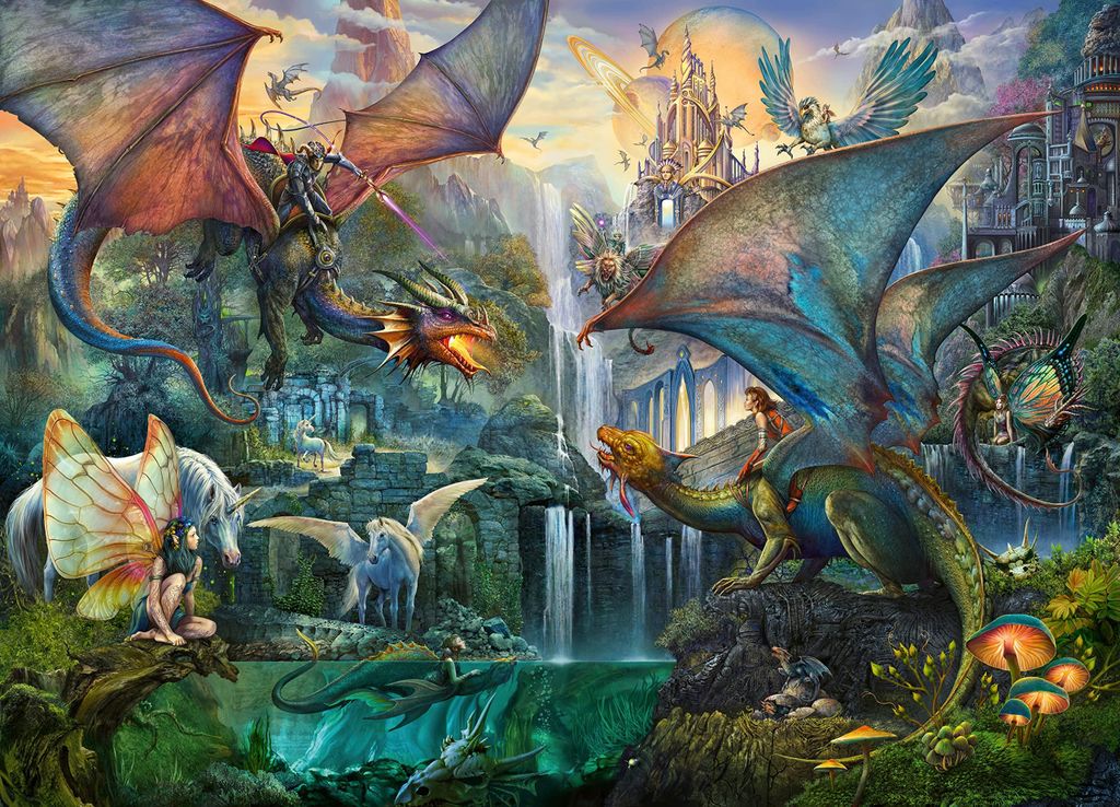 Puzzle de 9000 pièces La Forêt Magique des Dragons. Image du produit 