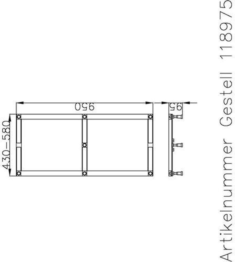 Hoesch Muna Untergestell für Quadratduschwanne 900 mm / Rechteckduschwanne 1000 mm - 118975