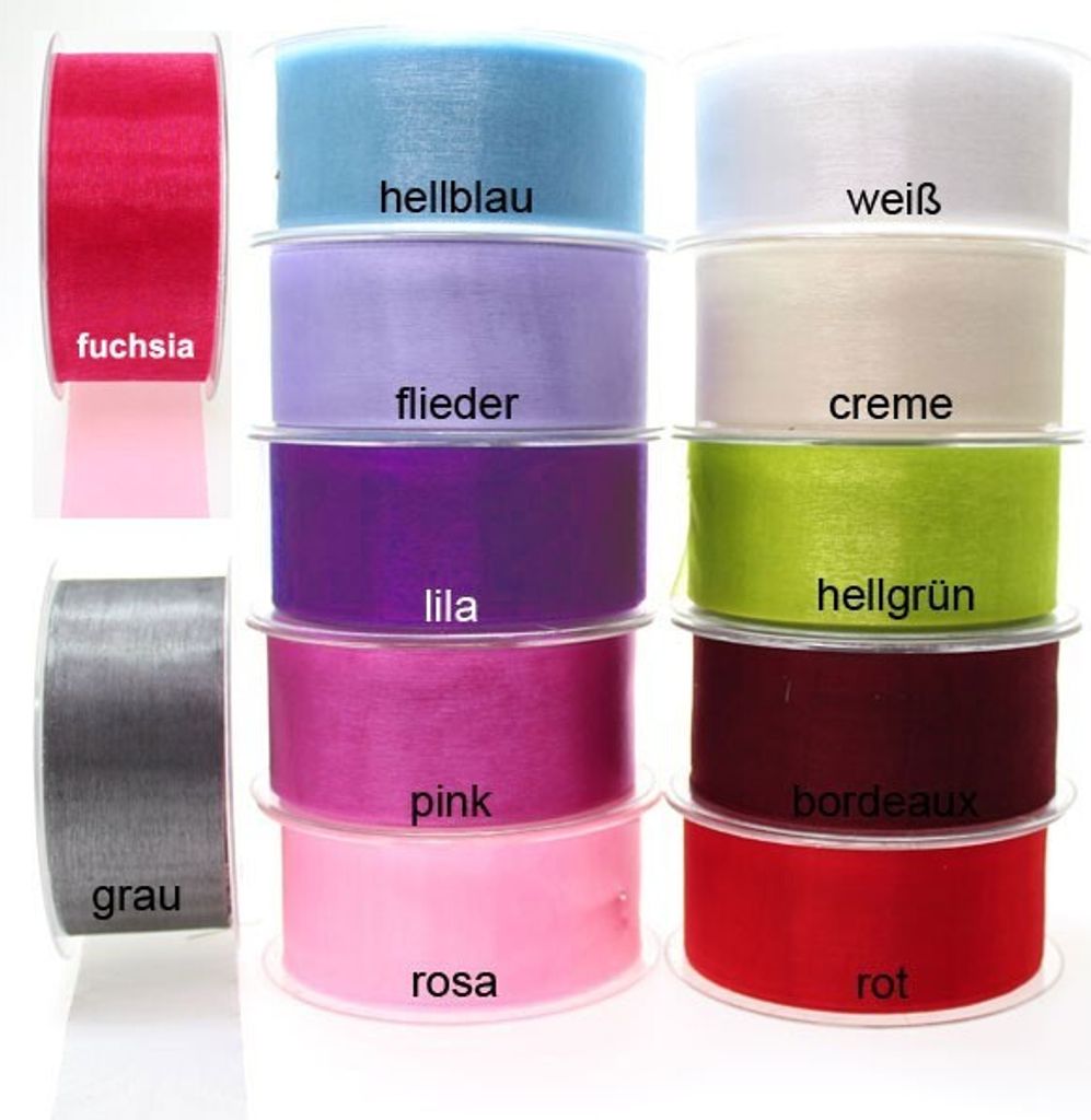 Dekoband Organza B 40mm L 25m Schleifenband Organzaband Schleife Band Hochzeit, Farbe:rosa