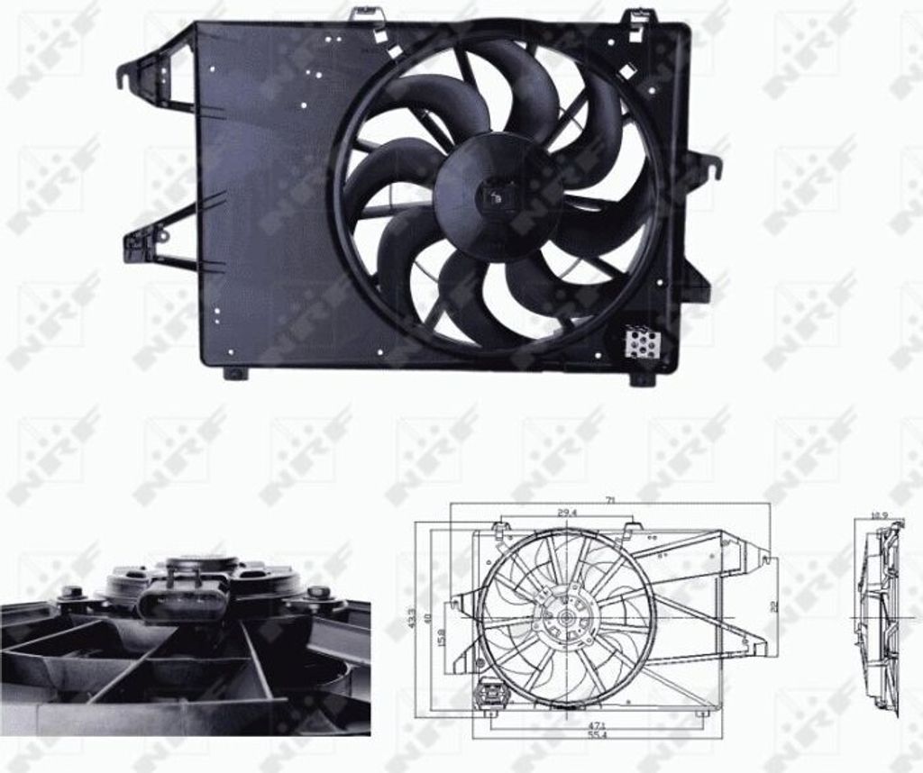 NRF 47679 Lüfter Motorkühlung Kühlerlüfter für FORD MONDEO Produktbild 