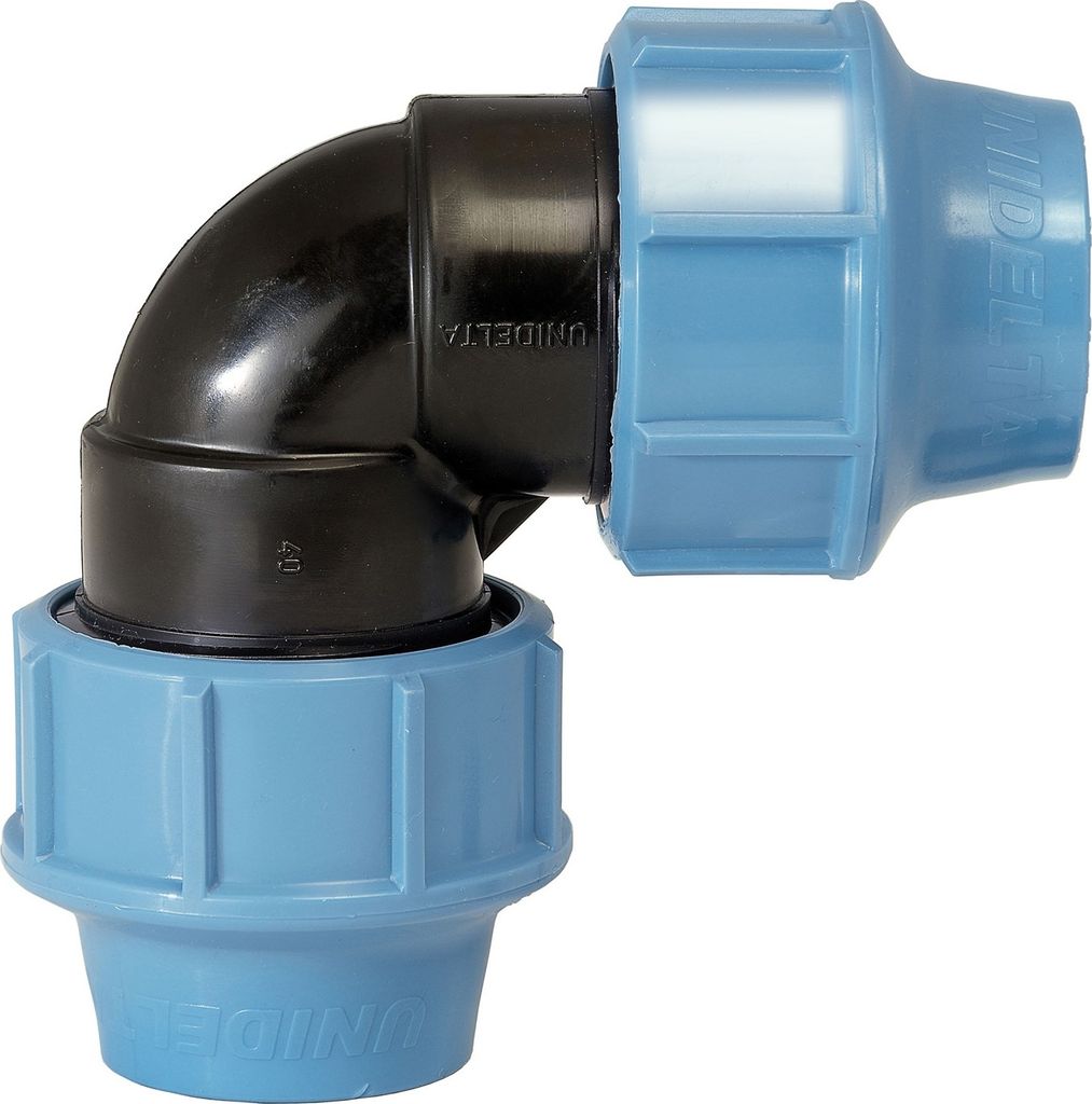 Unidelta | 90° Winkelstück - 25×25 mm - PE - Druckfest - Für Trinkwasserinstallationen