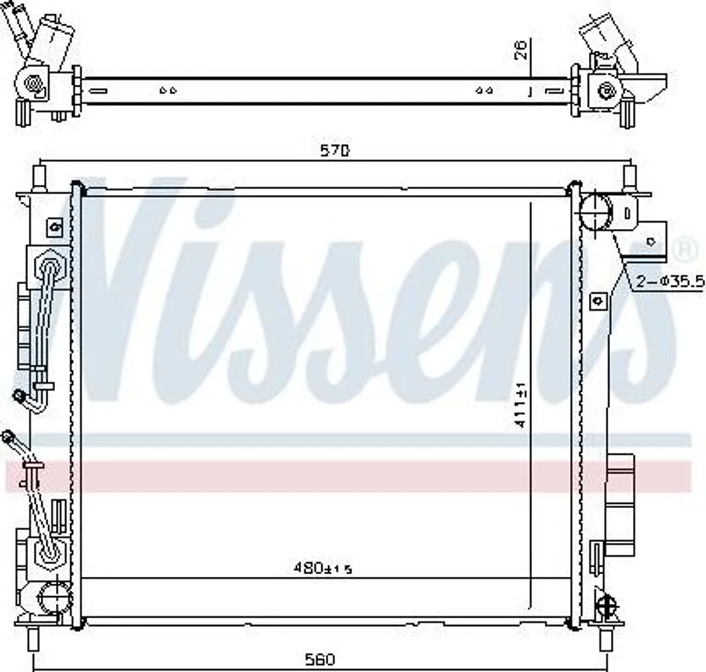 Radiateur moteur Kia Soul OE 25310B2450 pour entretien et réparation