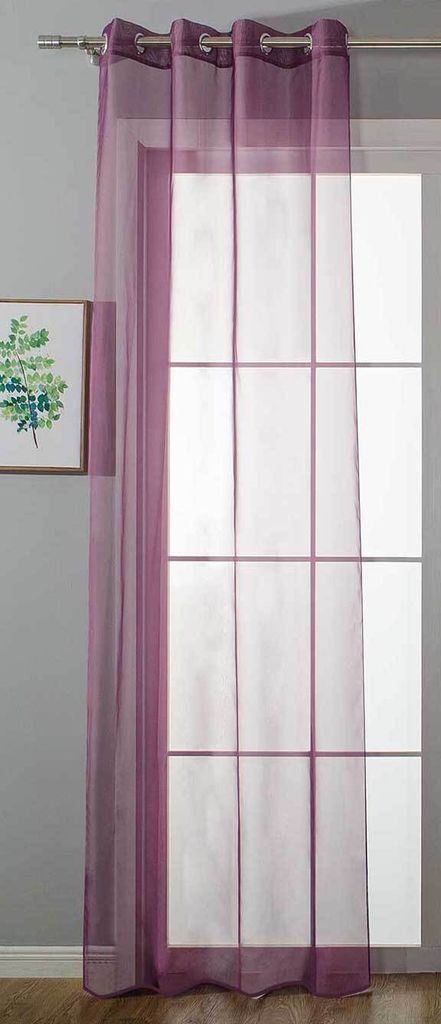 Ösenvorhang Transparent »Uni« Gardine HxB 225x140 cm Lila Stores Vorhang Ösen Bleibandabschluß Wohnzimmer, 20332-cn