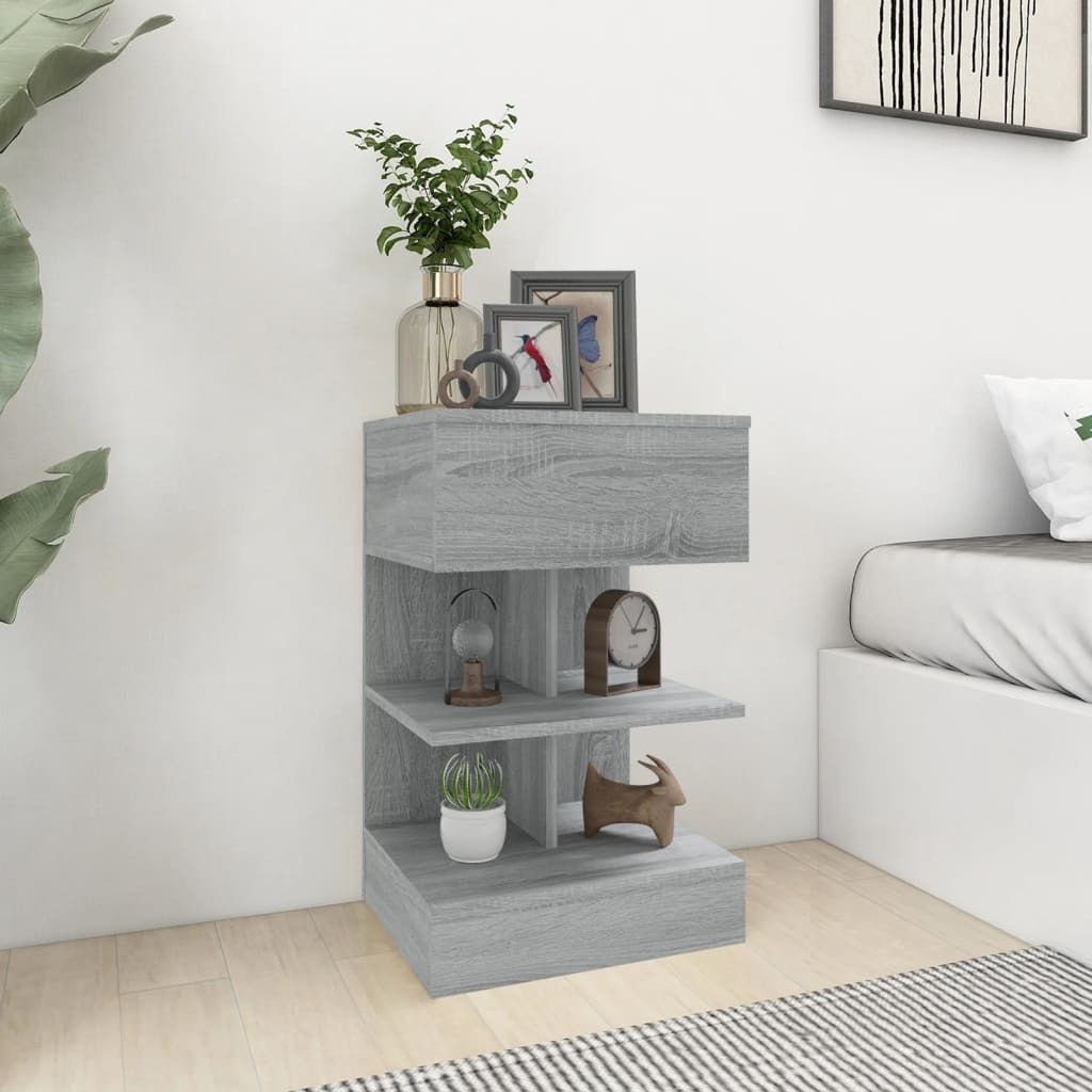 Maison Exclusive - Nachttische 2 Stk. Grau Sonoma 40x35x65 cm Holzwerkstoff