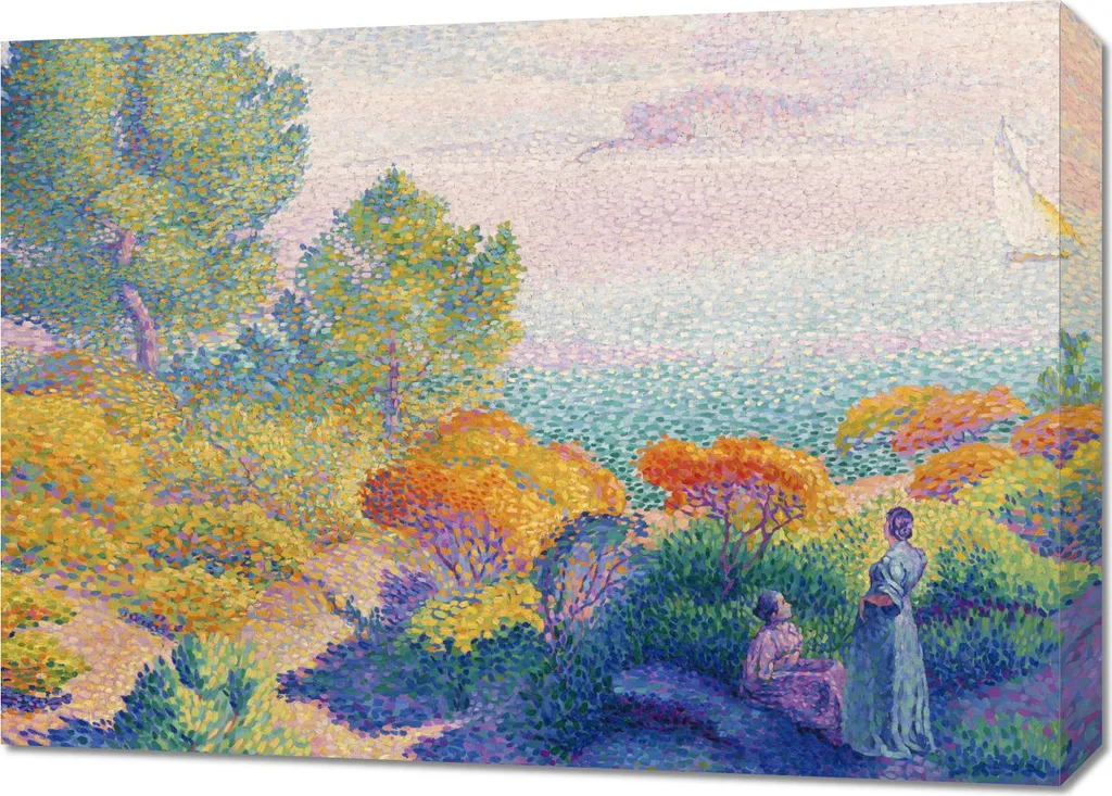 Tableau Salon Henri-Edmond Cross Deux Femmes 70x50 cm Ambiance Vintage