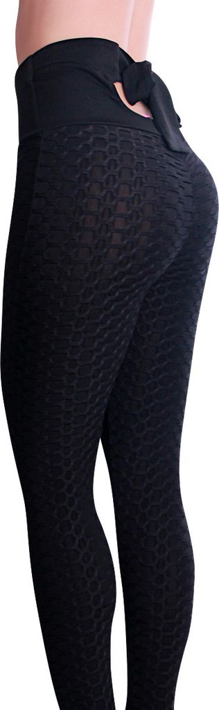 topschuhe24 2141 Damen Sport Tights Leggings, Farbe:Schwarz, Größe:L/XL