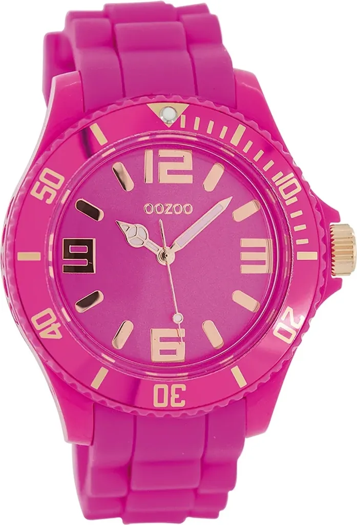 Oozoo orologio da polso in silicone rosa orologi da donna analogici al quarzo UOC5047A