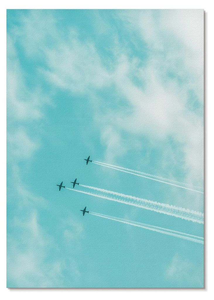 POSTER - 29x42 cm (A3) - Sic! - Flugzeuge am Himmel in einem modernen dynamischen System - Wandbild für Wohnzimmer Schlafzimmer & Flur, Modernes P...