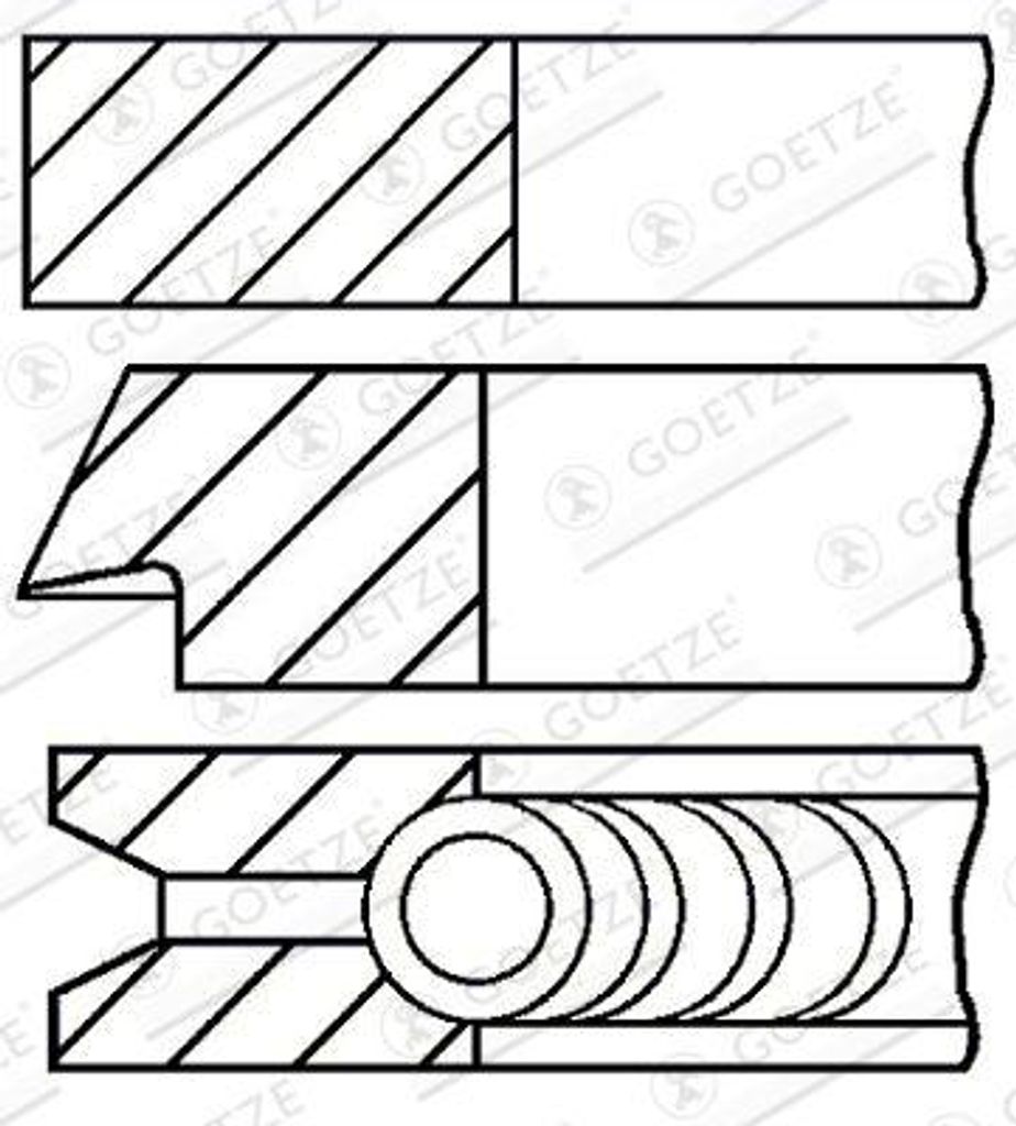 GOETZE ENGINE 08-960200-00 Kolbenringsatz OE 1214075111 kompatibel mit Civic, Activa, Passat 3C, Rapid