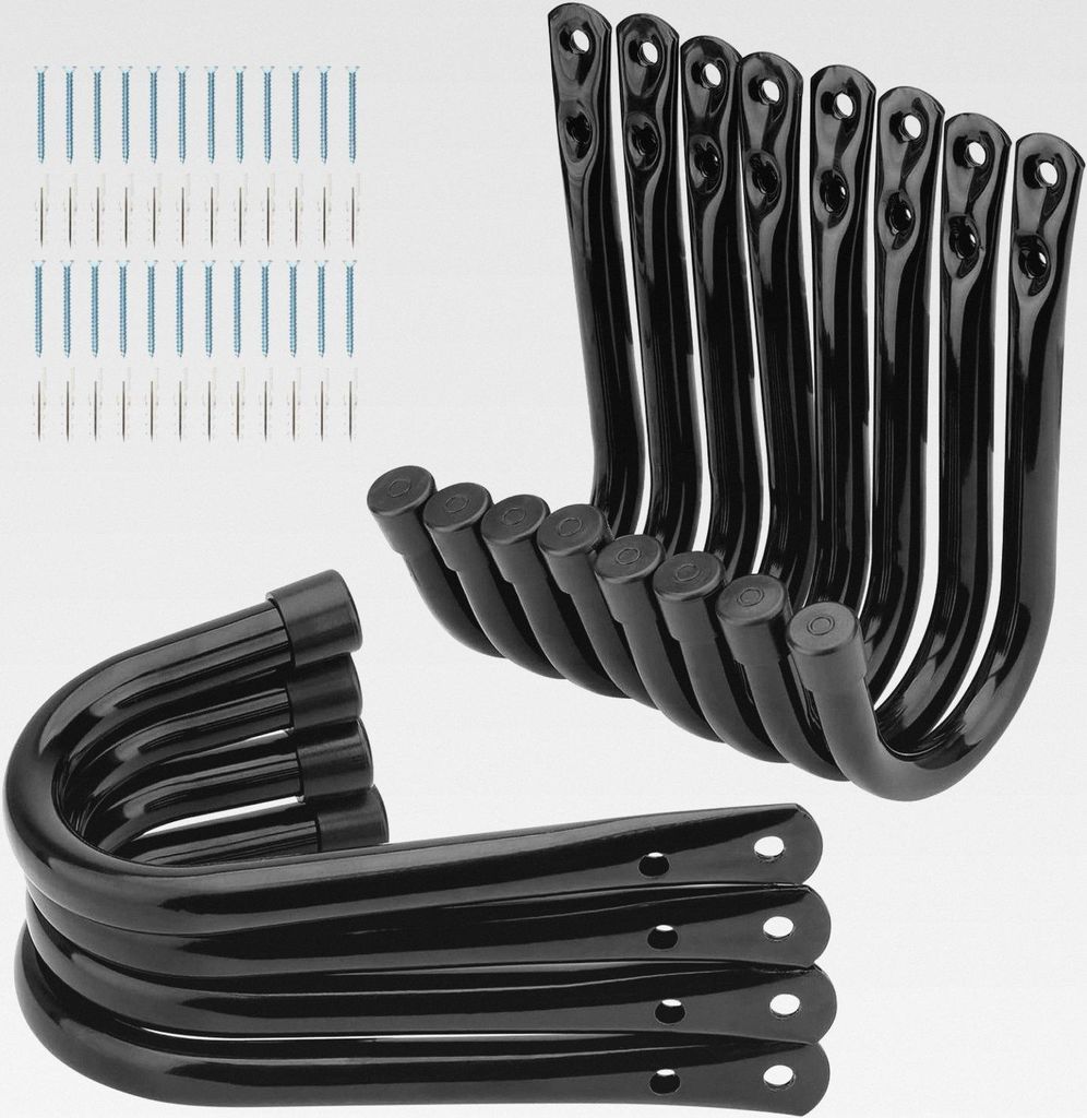 Garagen-Aufbewahrungshaken, 9 cm, robust, zur Wandmontage, 12 Stück, ideal für Werkzeuge, Fahrräder, Leitern, Stühle