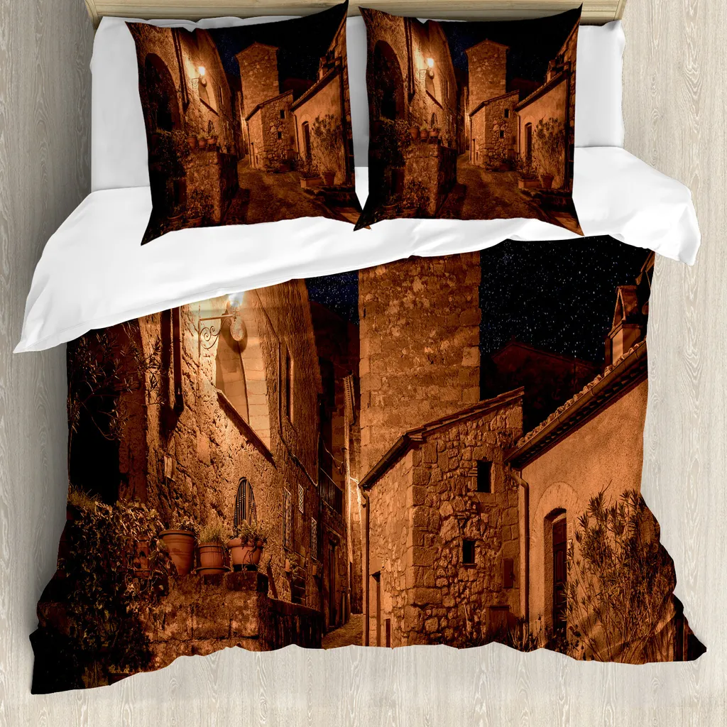 Set Letto ABAKUHAUS 200x200 Antiacaro Marrone Stampa Digitale