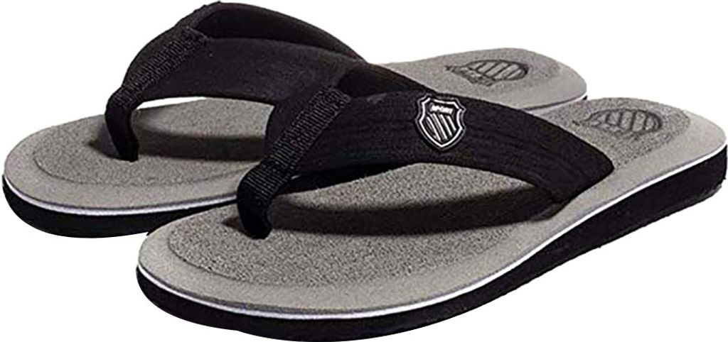 Mode Männer Anti-Rutsch-Flats Sandalen Flip Flops Sommer Casual Hausschuhe Schuhe-Grau 42