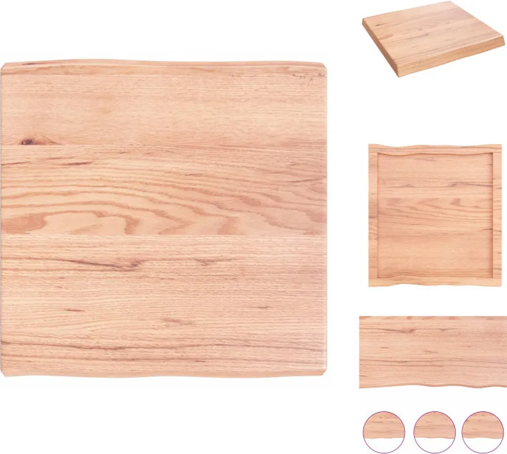 Piano per Tavolo Quadrato 60x60 Legno Massello di Pregio | vidaXL
