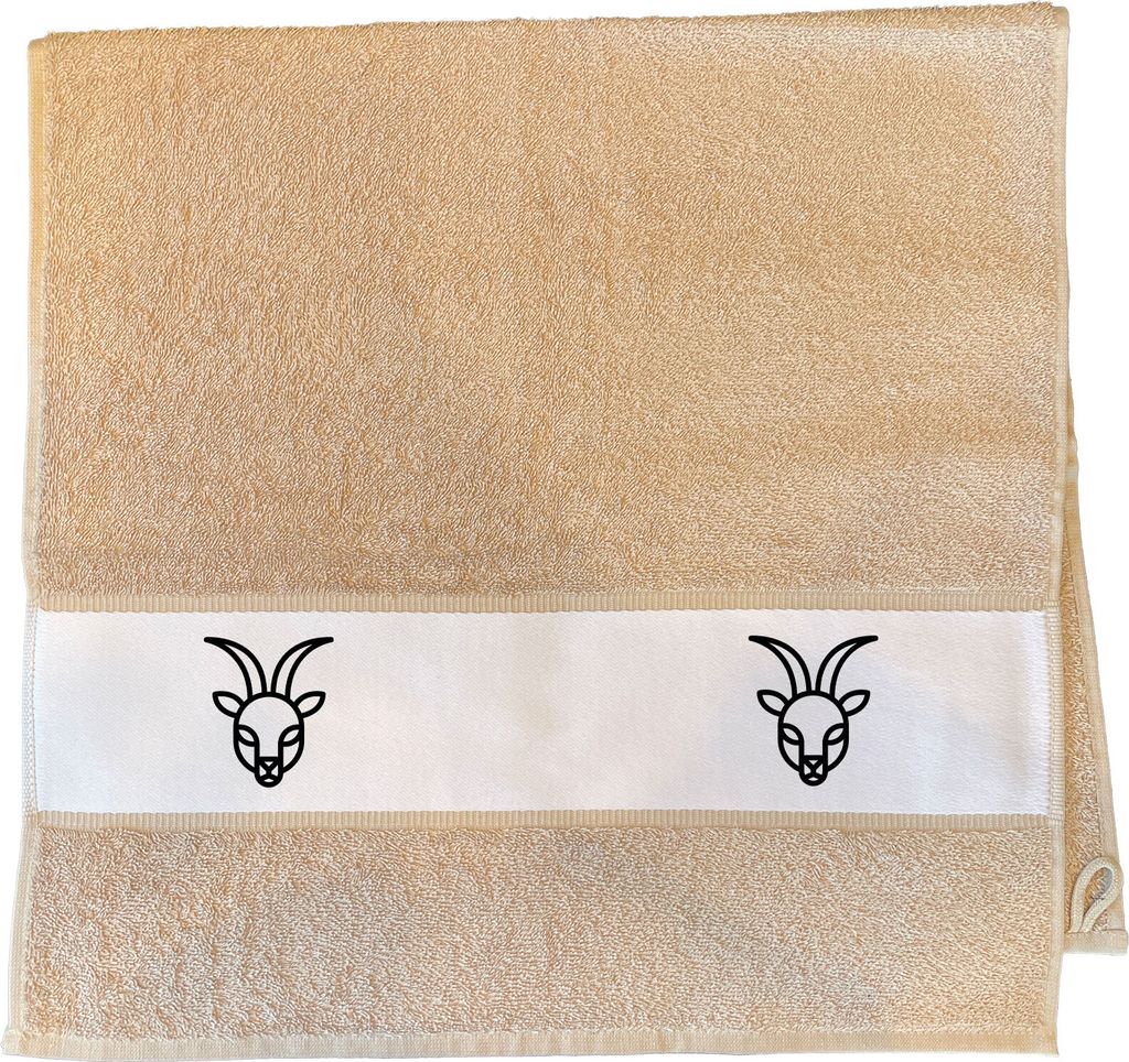 Huuraa Handtuch Steinbock Sternzeichen Symbol 50x100cm Sand Baumwolle Handtuch Geschenkidee