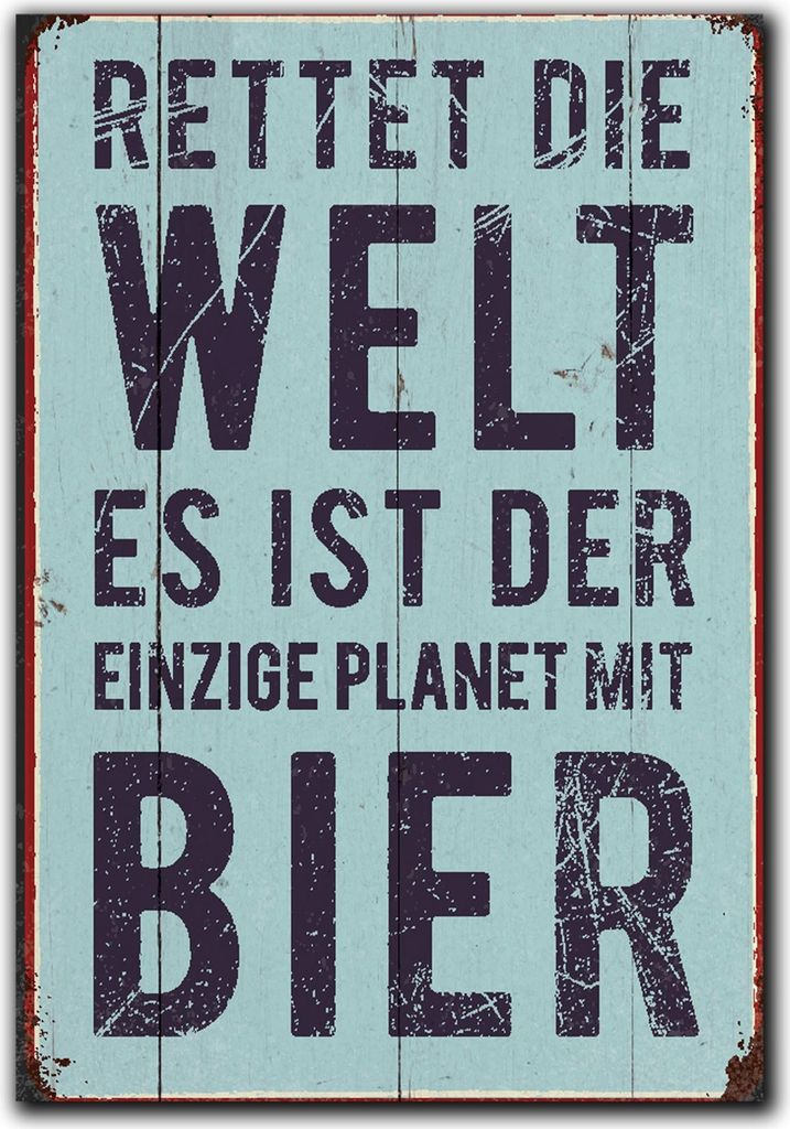 LANOLU Kühlschrankmagnete lustig- Rettet die Welt, der einzige Planet mit Bier- lustige Magnete mit Sprüchen und witzigen Motiven 8x5,5cm