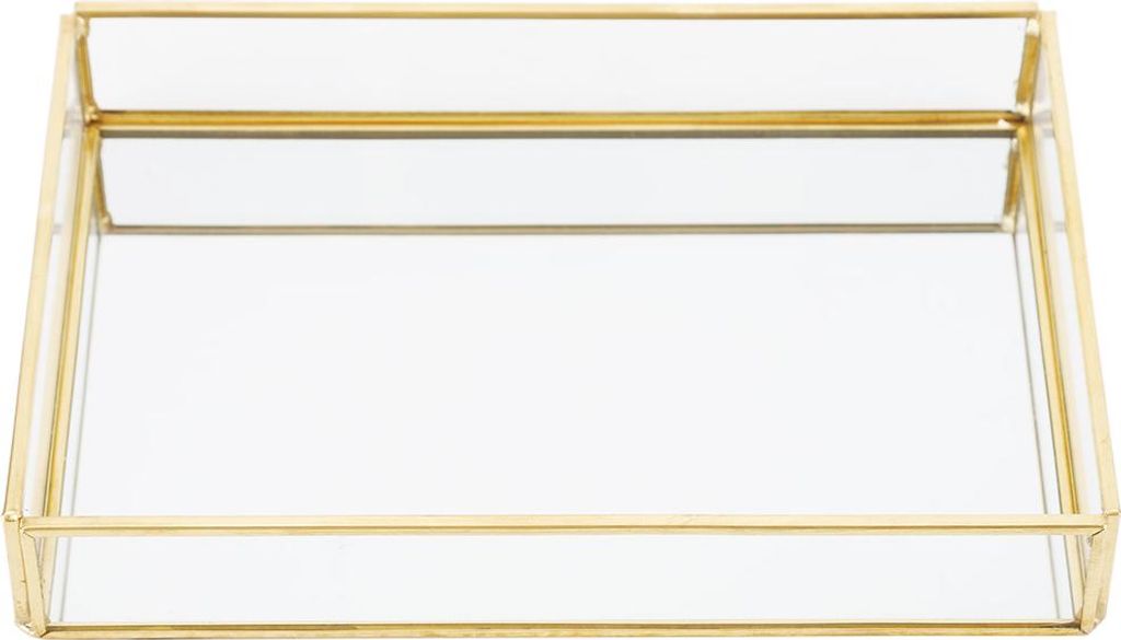 Vintage Metall Glas Storage Box Gold Tablett Schmuck Kosmetik Display Boxen (Medium Size)