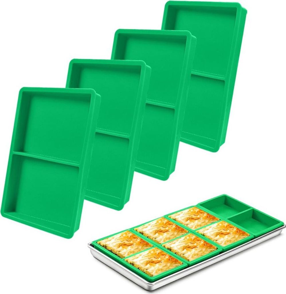 INF Silikon Backmatte für Gefriertrockner – 4er Set, 17.6x11x2.6cm Hellgrün