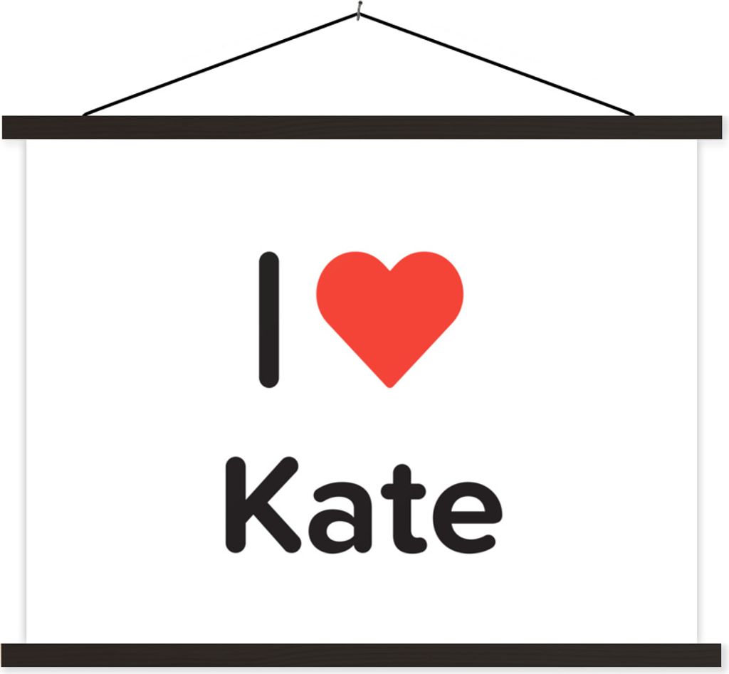 MuchoWow Textilposter Ich liebe - Kate - Mädchen 60x45 cm mit schwarzem Rahmen - Poster Schlafzimmer