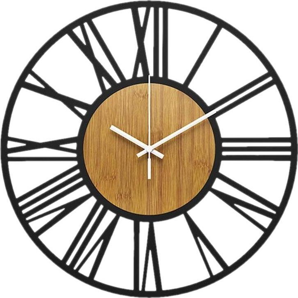 Horloge murale 3D en métal, style vintage romain, pour Image du produit 