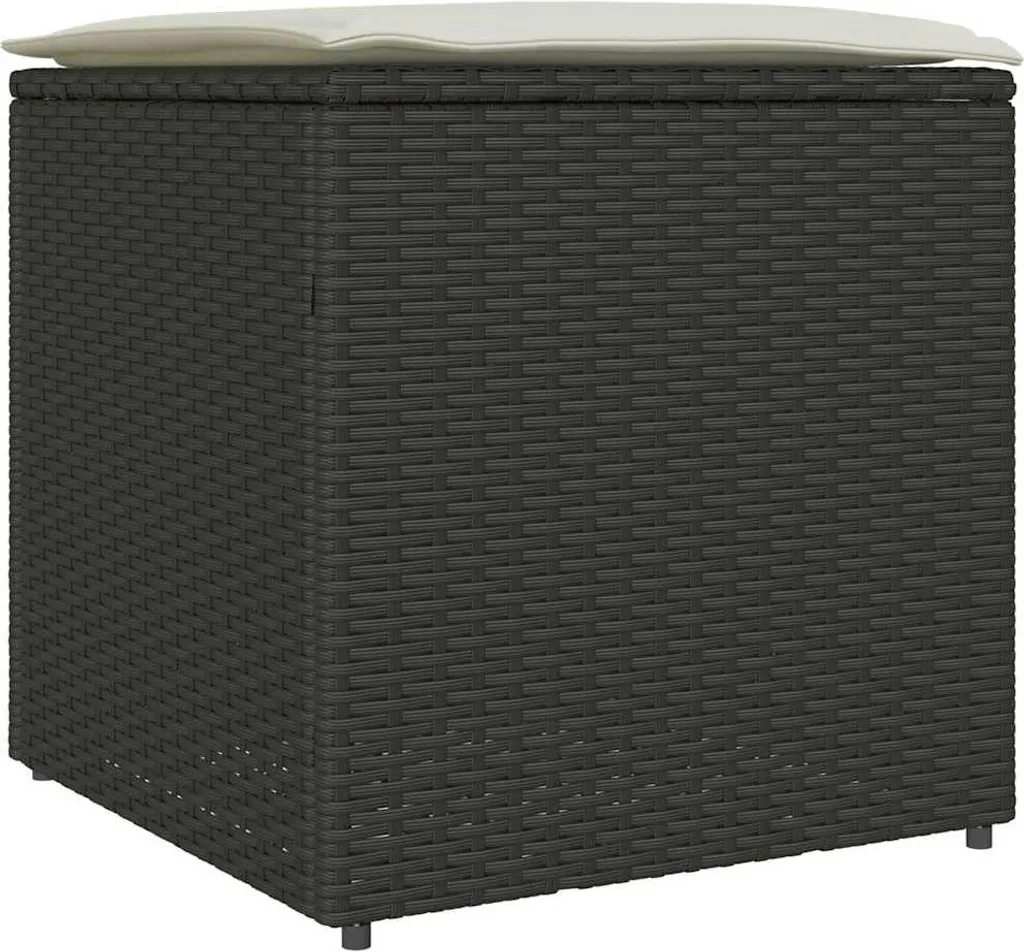 Cassapanca SYFAX 50x50x50 Polyrattan Nero | Salvaspazio Balcone