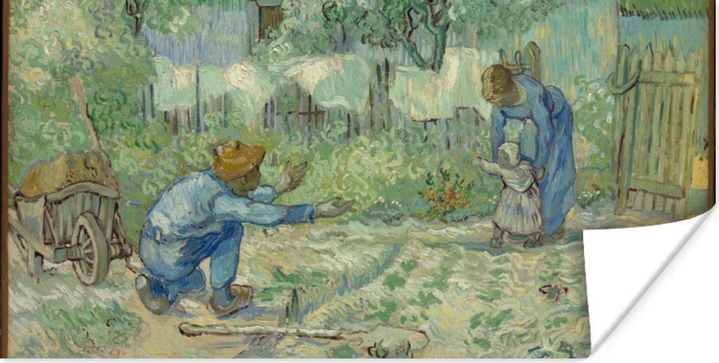 MuchoWow Poster Erste Schritte (nach Millet) - Vincent van Gogh 40x20 cm - Poster für die Wand - Poster Schlafzimmer