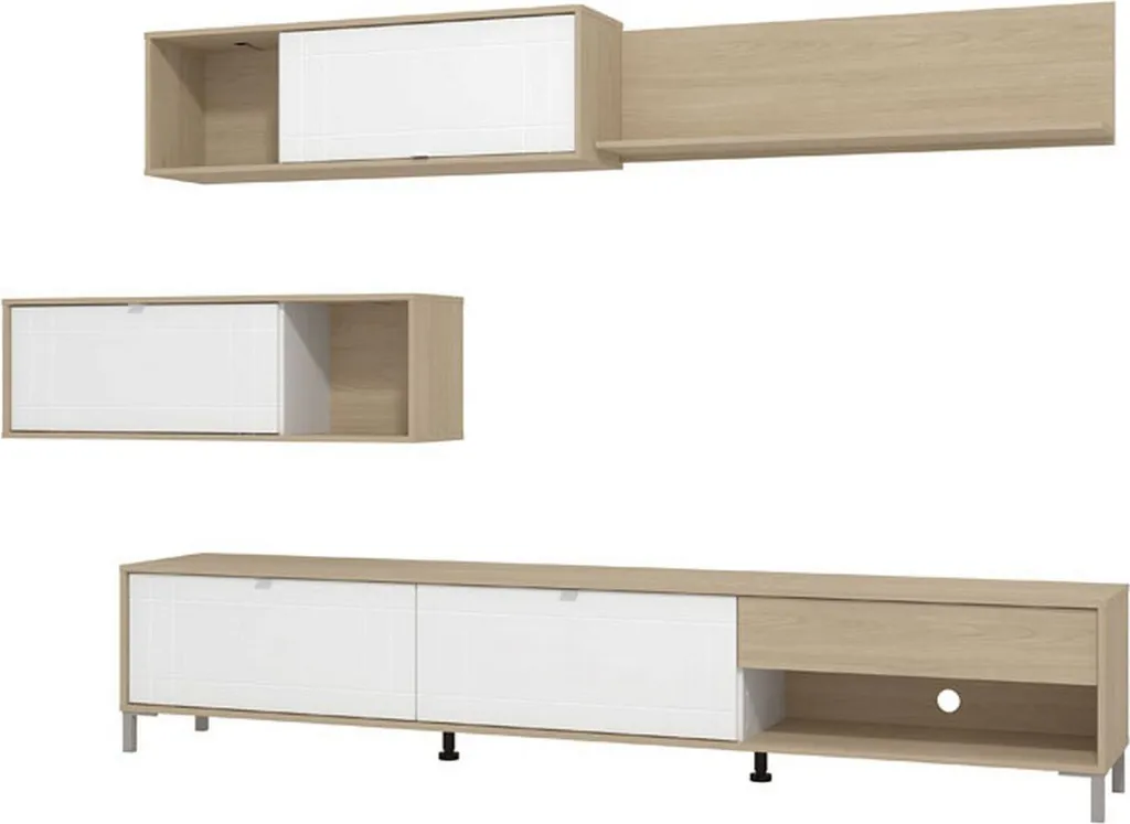 Optimisez votre Mur avec la Bibliothèque Elice Blanc Mat 234x176 cm