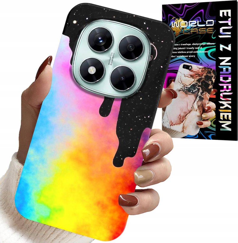 Hülle Für Xiaomi Note 14 Pro+ 5G - Regenbogenfarbenes Muster, Farbe + Folie