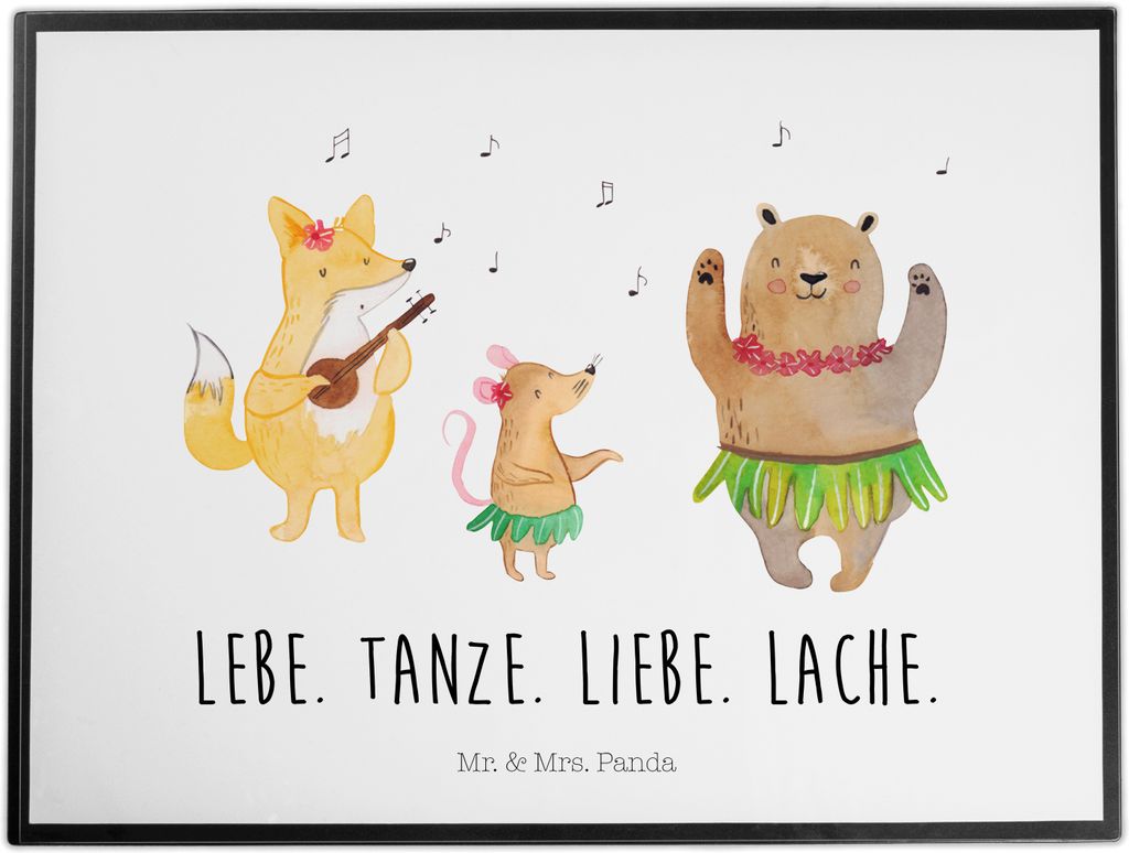 Mr. & Mrs. Panda Schreibunterlage Waldtiere Aloha - Weiß - Geschenk, malunterlage, schreibtischunterlagen, bastelmatte, Musik, schreibtischunterla...