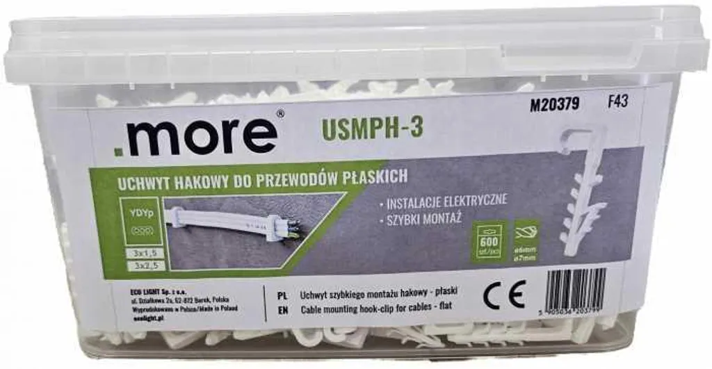 Fixations Rapides USMPH-3 Haute Résistance pour Câbles YDYp 600 Pcs