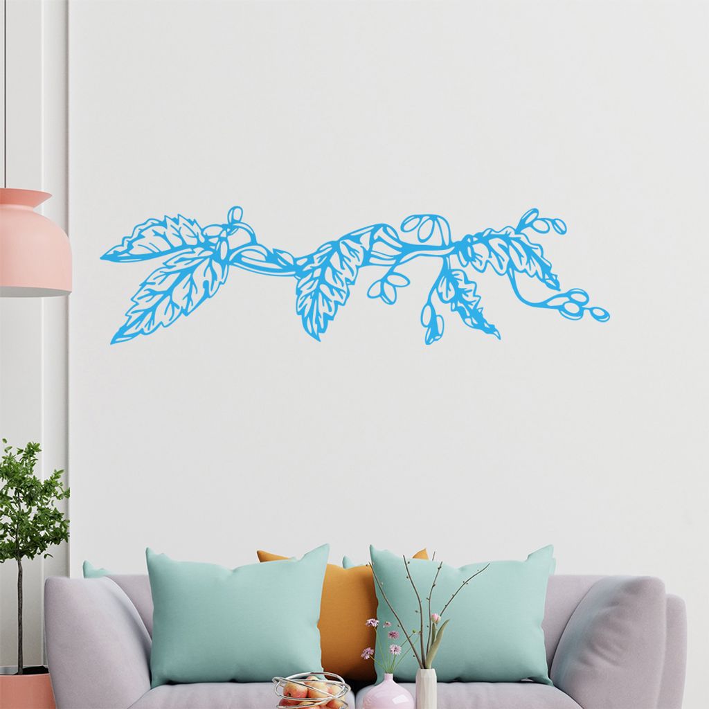 Blätter -Ranken Wandtattoo in 6 Größen - Wandaufkleber Wall Sticker - Dekoration, Küche, Wohnzimmer, Schlafzimmer, Badezimmer