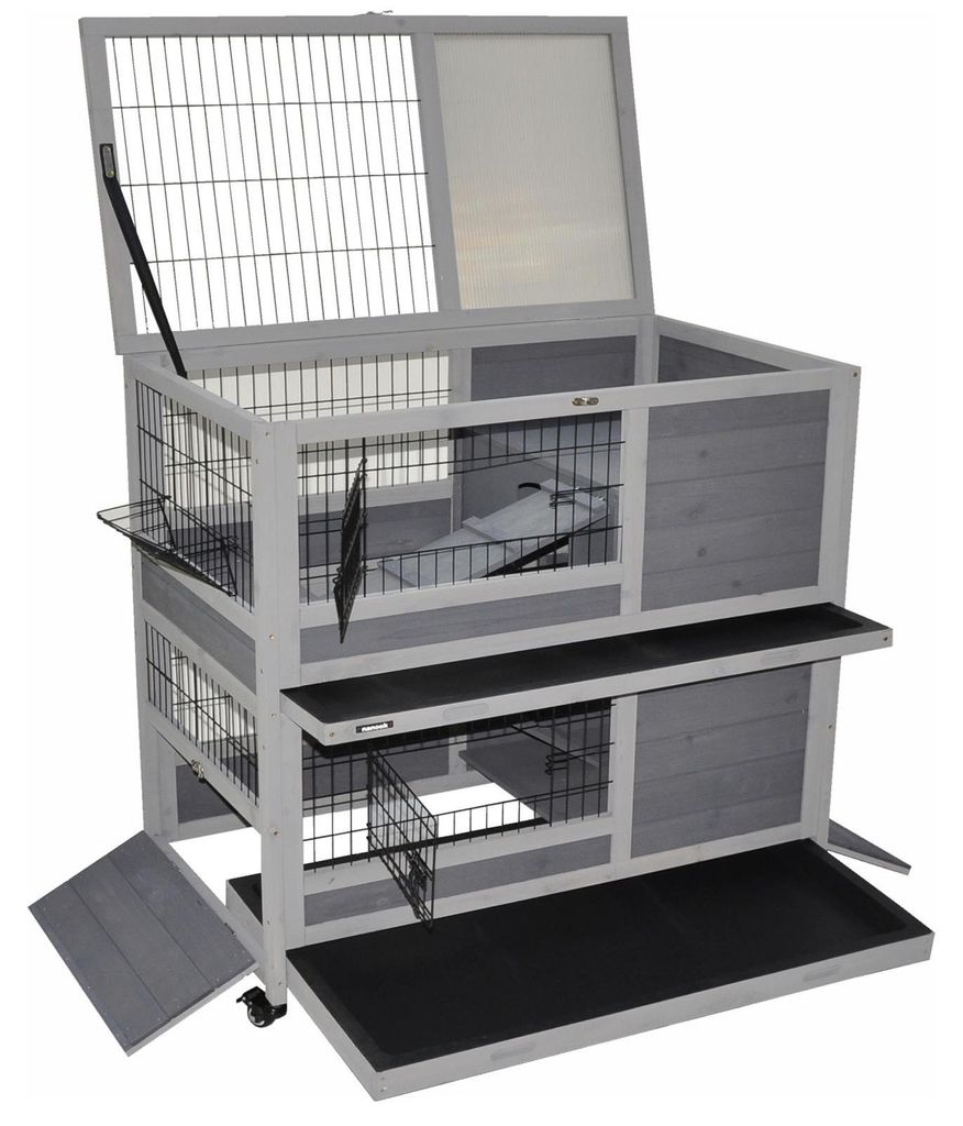 Indoor Kleintierstall Belinda grau 90 x 53 x 95 cm Produktbild 