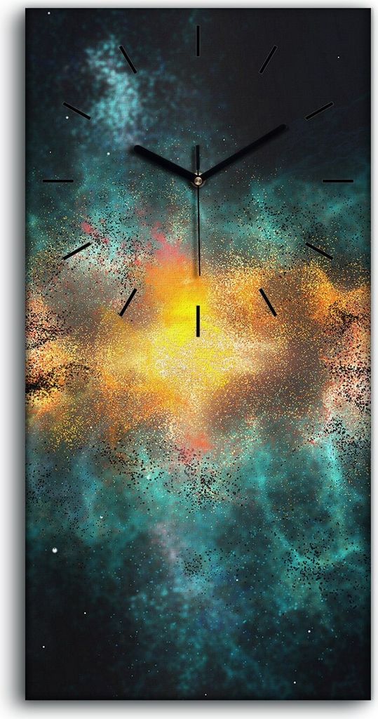Wandbild Leinwand Bilder Wanduhr 30x60 Plasma Galaxie mit Produktbild 