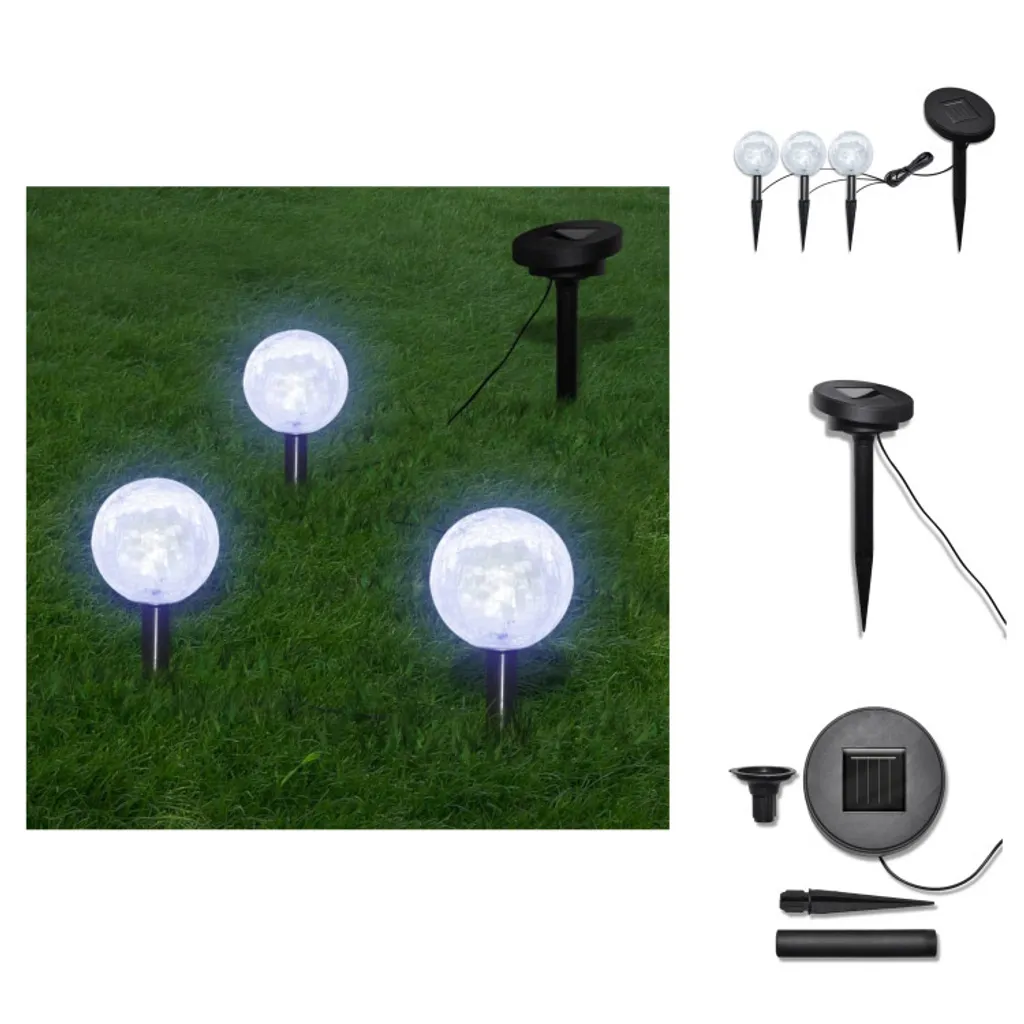 Lampe Solaire de Jardin en Forme de Boule avec LED et Module Solaire
