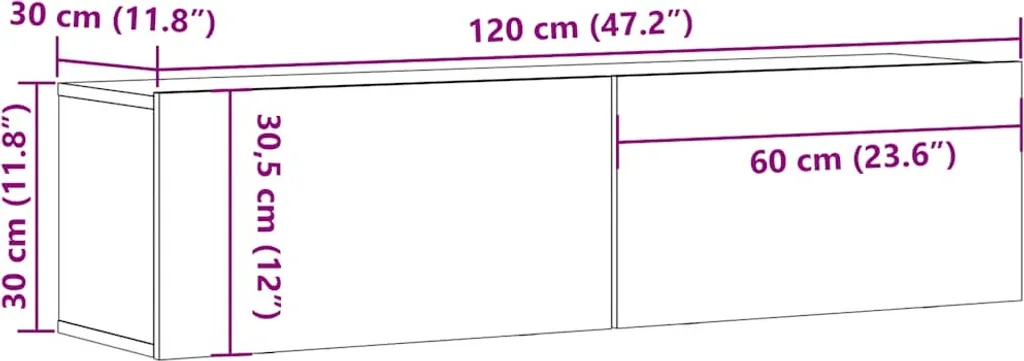 Maison Exclusive - Mobile TV in rovere Artisan 120x30x30 cm Materiale ligneo - 10