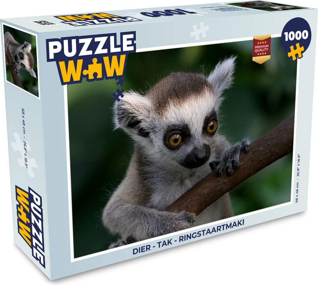MuchoWow MuchoWow® Puzzle 1000 ks Zvíře - Větev - Lemur Obrázek produktu 