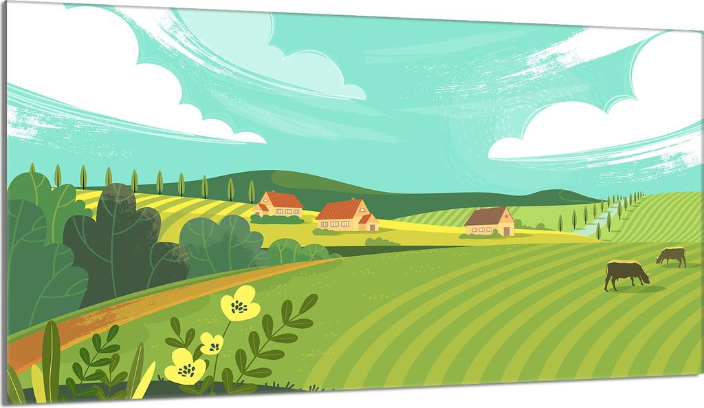Glasschutzplatte für den Herd 90x52 Village