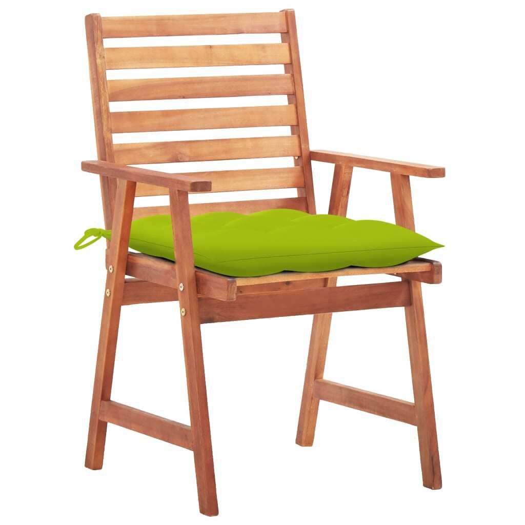 "SALE 2026"Stuhl Terrasse - Garten-Essstühle 3er set - Balkonmöbel - Campingstuhl elegantes Design - mit Kissen Massivholz Akazie - 56x62x92cm - ...