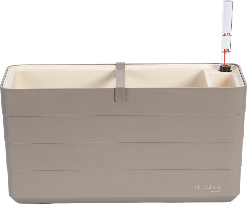 Plastia Selbstbewässerungskasten Berberis - taupe + elfenbein 40 cm