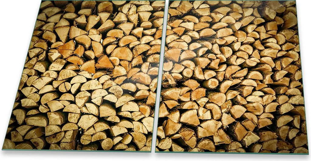 Coprifornelli Vetro Temperato Legno Marrone 2x40x52 Induzione
