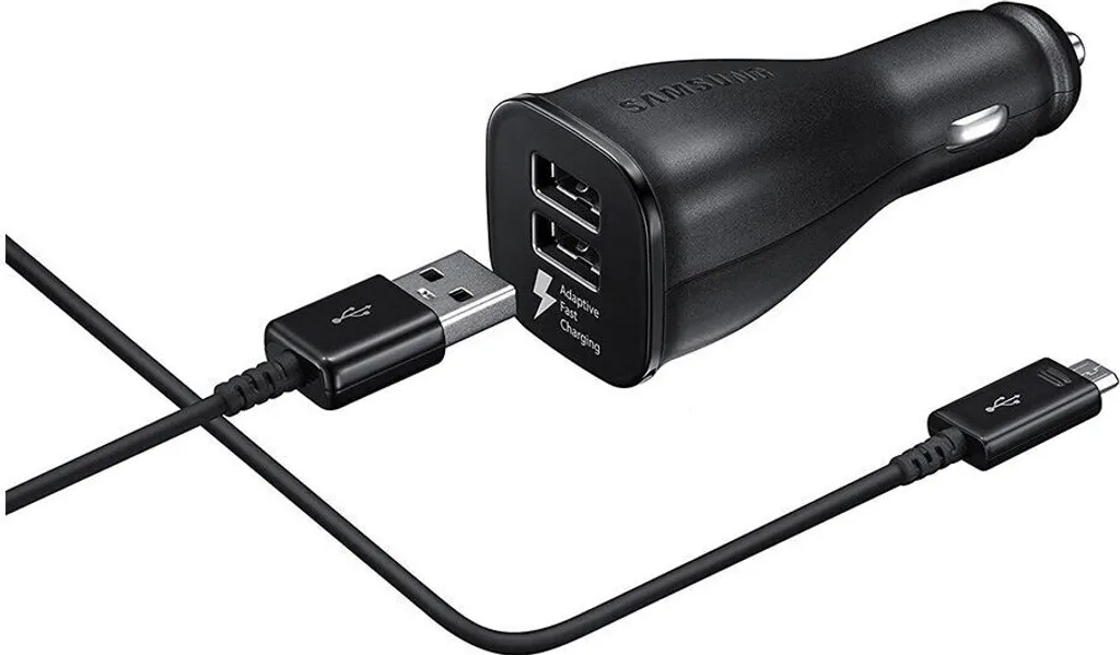 Chargeur Samsung Fast Charge 2 ports USB 2A + câble Micro-USB résistant