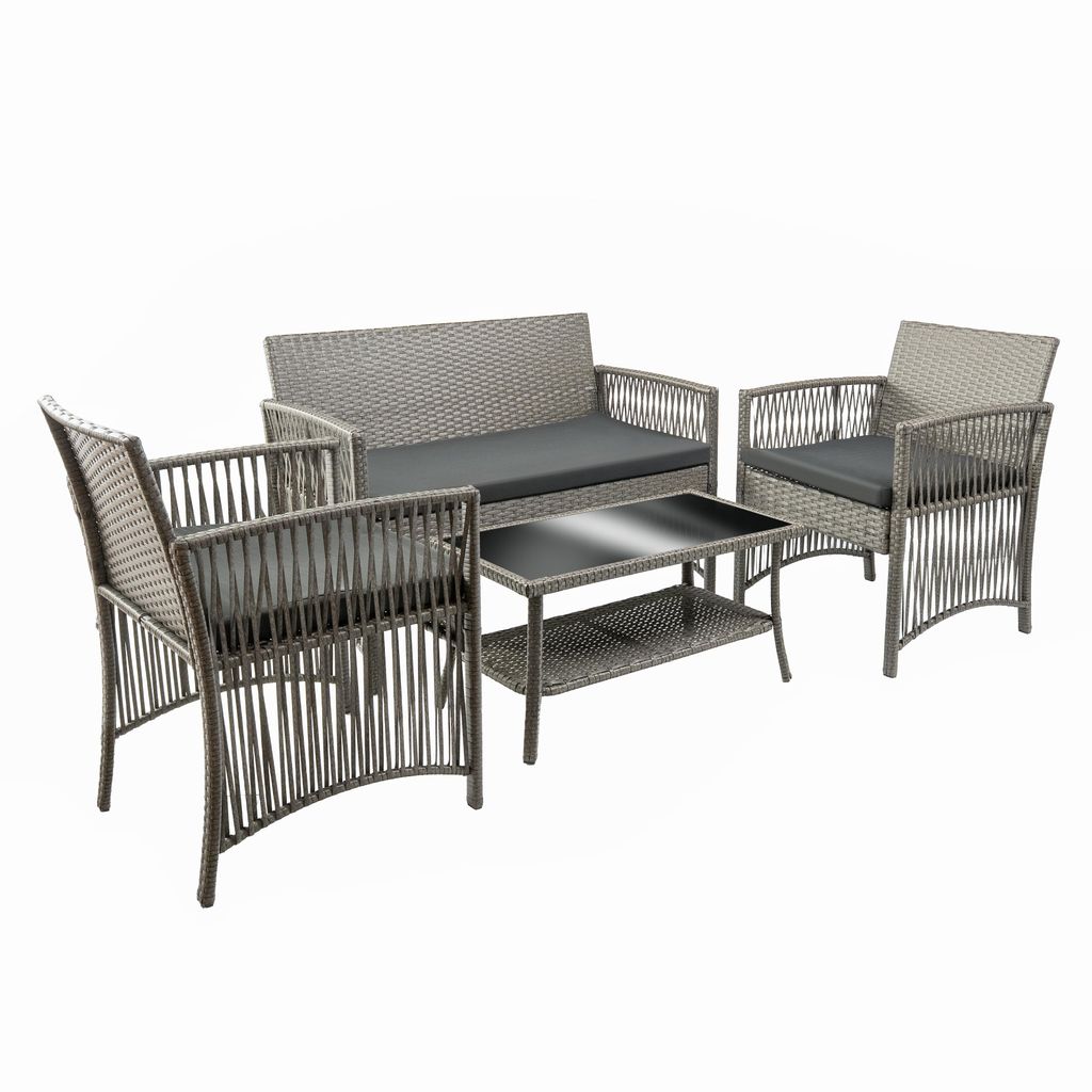 FURNIFY® Gartenmöbel Set EDELHOF 4-teilig | Gartenlounge Produktbild 