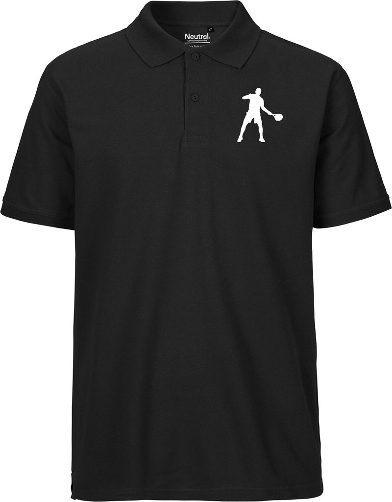 Huuraa Herren Polo Shirt Tennis Silhouette 3XL Black Bio Baumwolle Fairtrade Poloshirt Geschenkidee