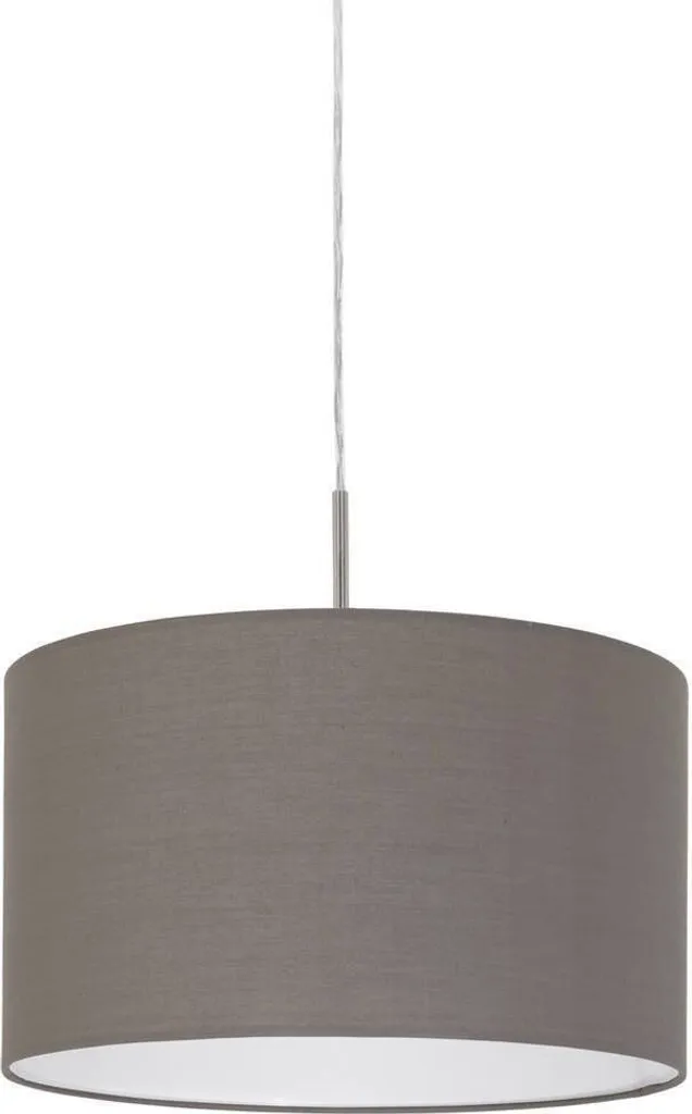 Lampada Sospensione 38cm Eglo Pasteri Tessuto Antracite Nichel Opaco - 3