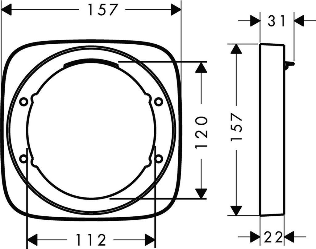 hansgrohe PuraVida Verlängerungrosette, 15597670