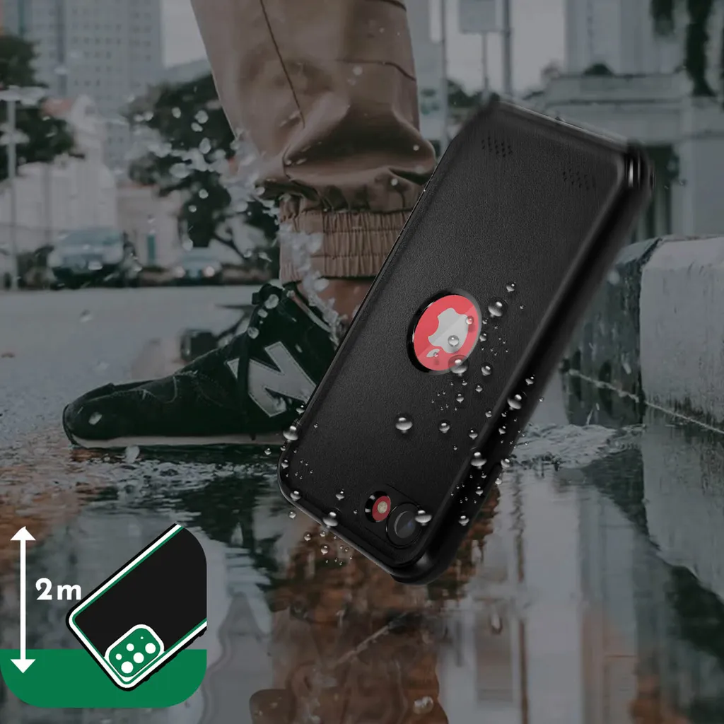 Redpepper Coque Étanche iPhone SE 2020 8 7 Noir avec Protection Scellée