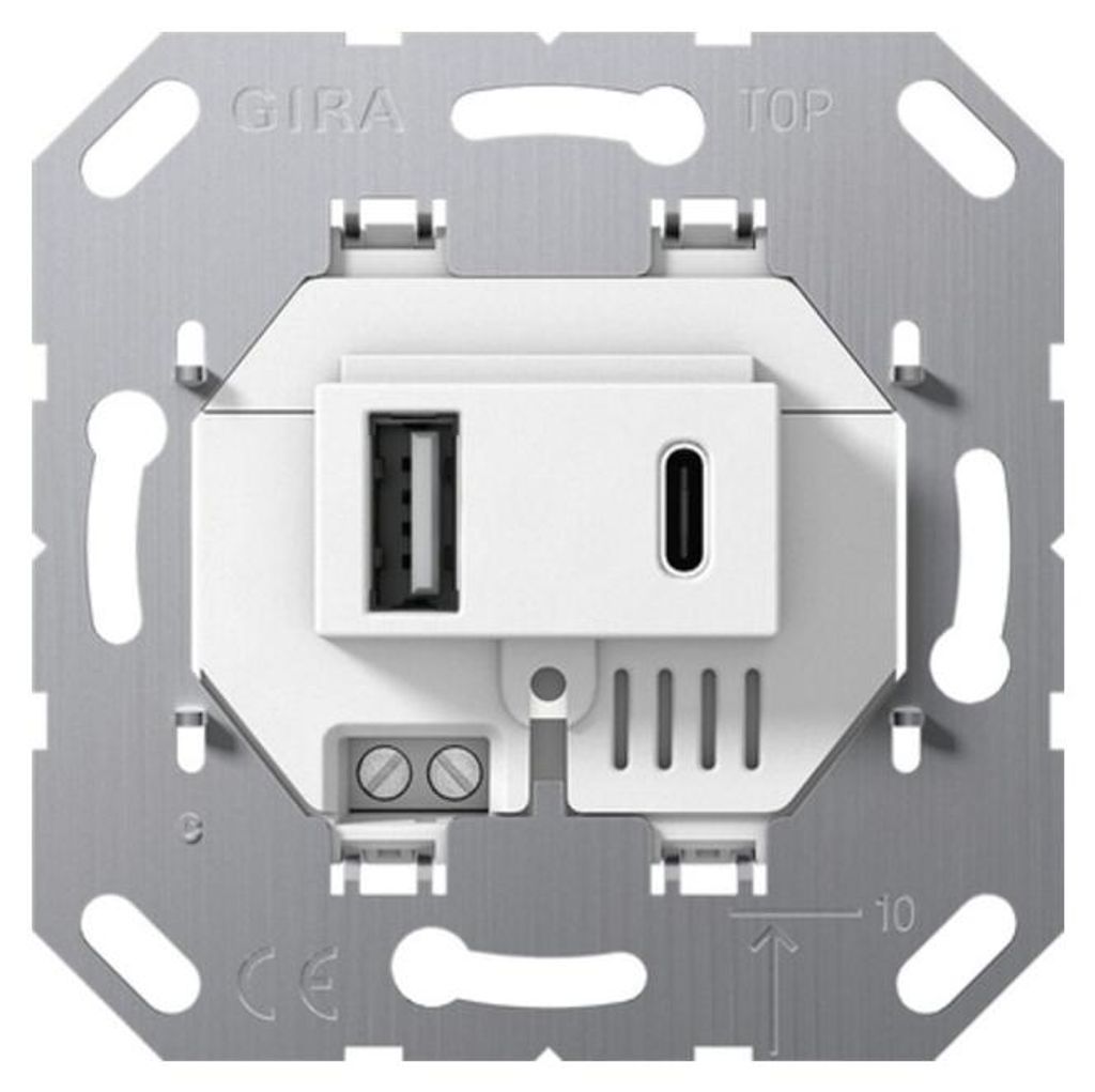 Gira USB-Spannungsversorgung 2f TypA/C Einsatz ws 234900 Obrázok produktu 