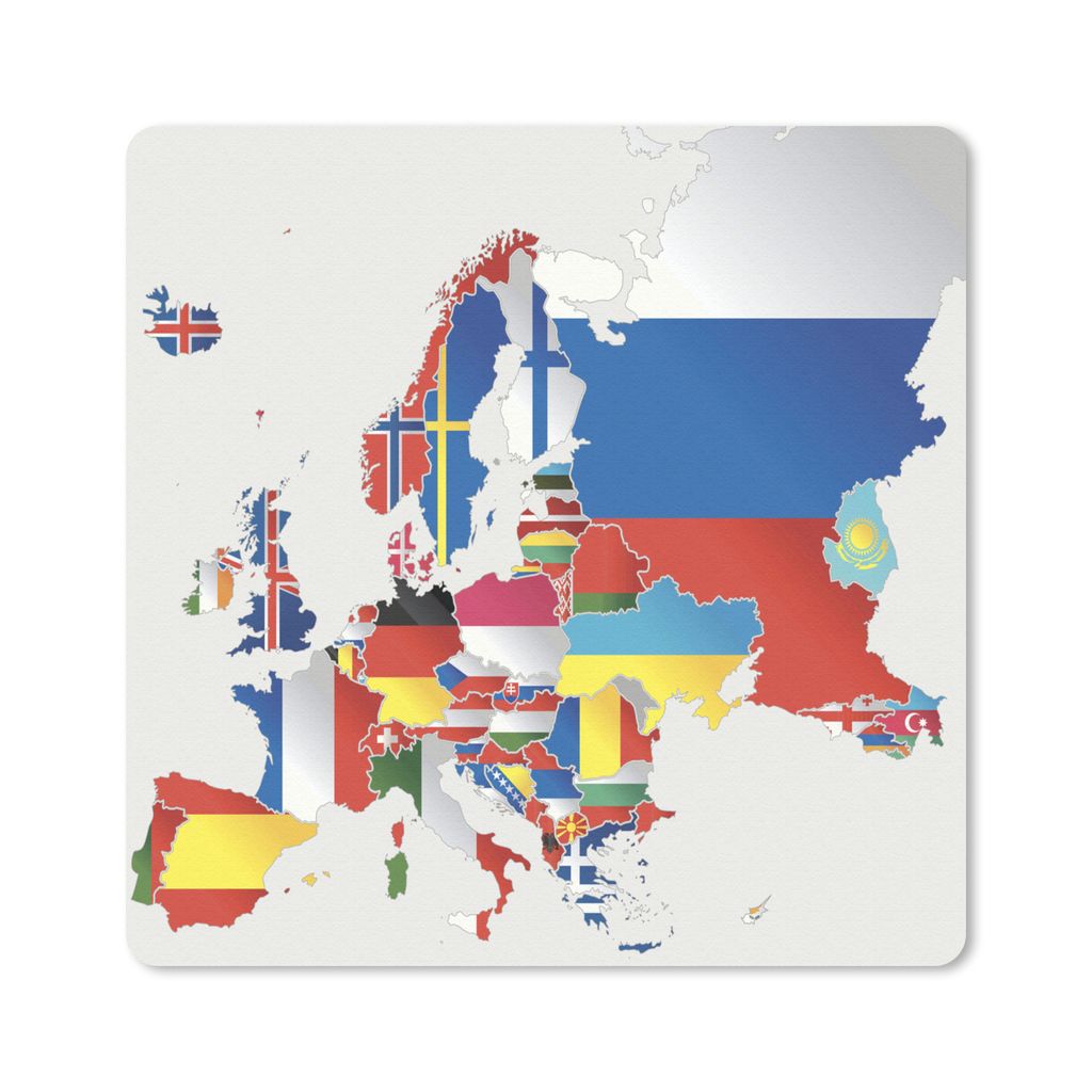 MuchoWow Mauspad Mousepad Karte - Europa - Flaggen 23x19 cm - Mousepads - Maus Mat - Pad - Mausunterlage - Schreibtischunterlage - Mauspad