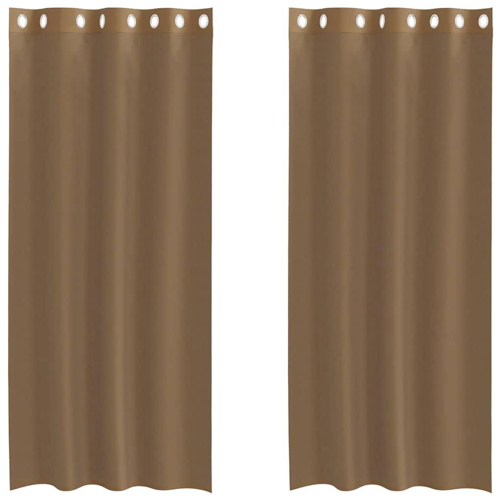 vidaXL Voile Rideaux avec œillets 2 pcs. Marron clair Image du produit 