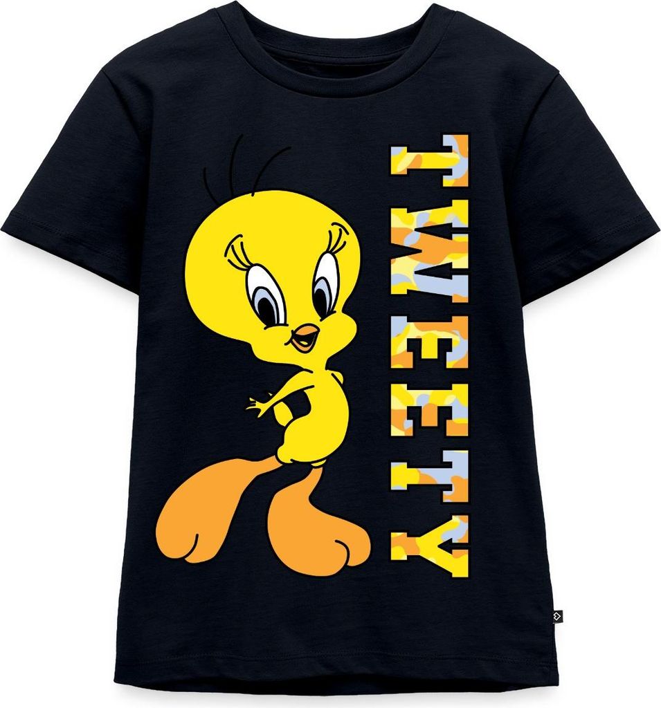 Spreadshirt Looney Tunes Tweety Camouflage Kinder Premium T-Shirt, 110/116 (4 Jahre), Navy